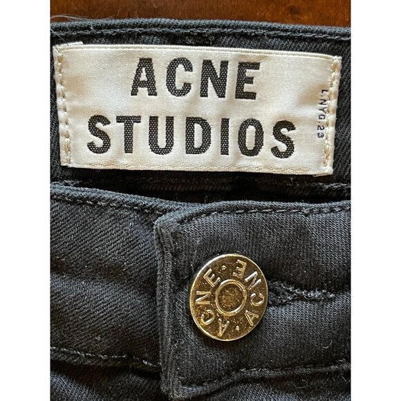 Acne Studios Black Skin 5 Lacey Skinny Leg Jeans Size 25 - Picture 8 of 10